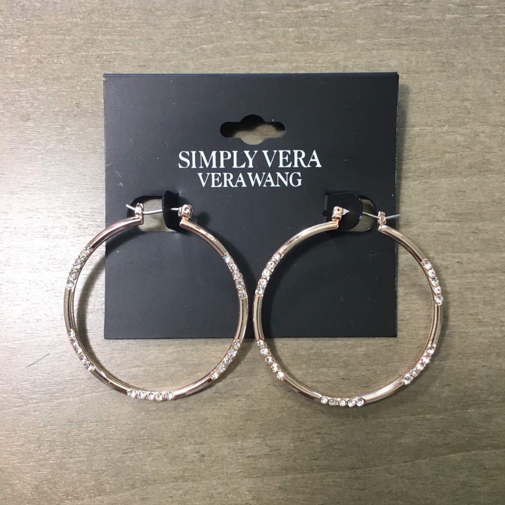 Hoop Earrings with Diamond Detailing